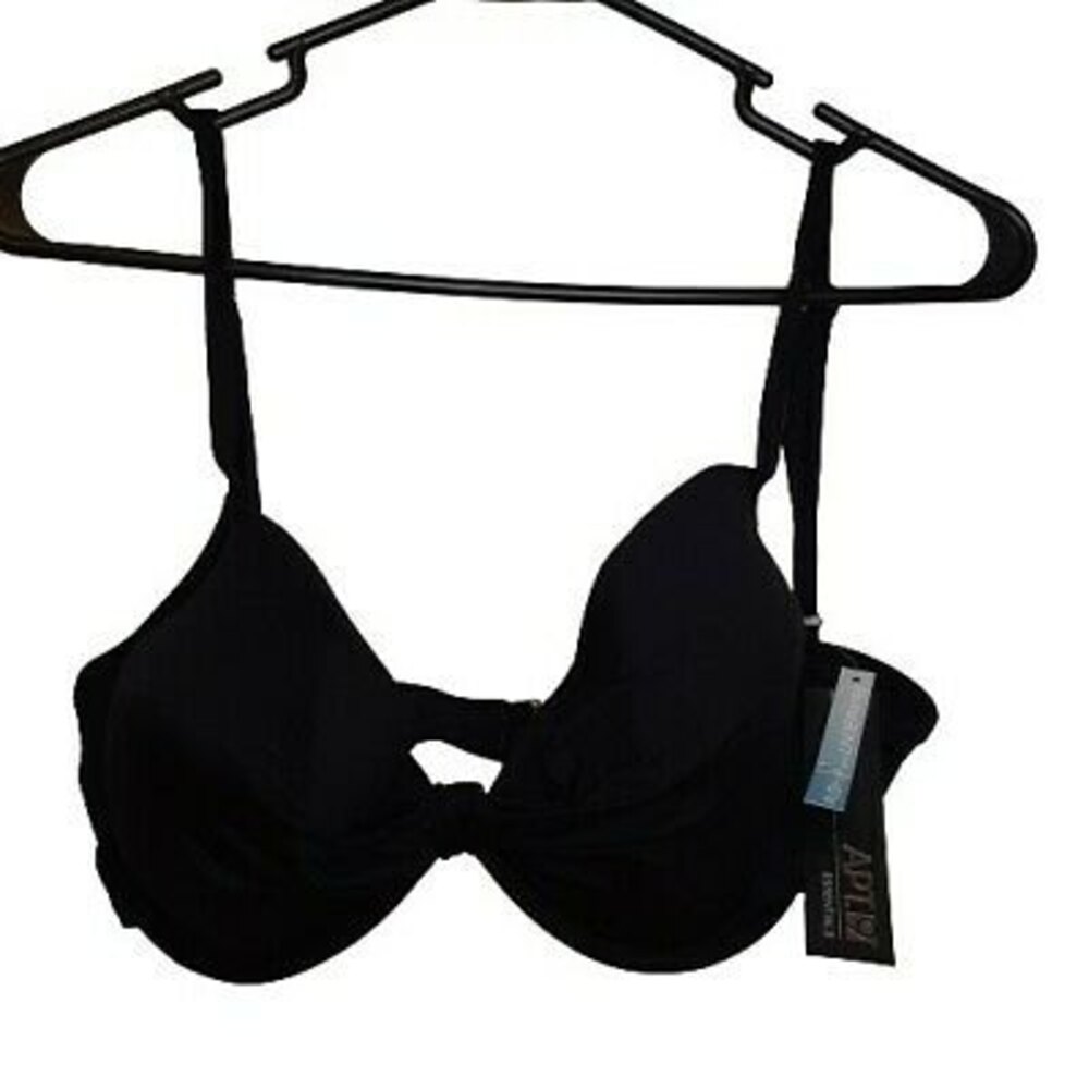 NWT Sz 16 Apt 9 Black Bikini Underwire Swimsuit Bathing Suit Separates TOP ONLY
